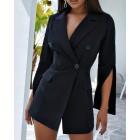 Elegant Bck Long Sleeve Design Small Suit