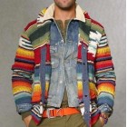 Men's Irregur Color Stripe Sweater Cardigan