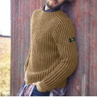 Men's Solid Color Fashion Casual Round Neck Pullover Sweater