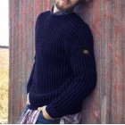 Men's Solid Color Fashion Casual Round Neck Pullover Sweater