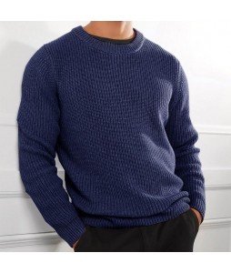 Men's Casual Solid Color Pullover Sweater