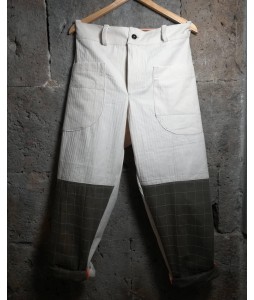 Men's Casual Contrast Patchwork Retro Trousers