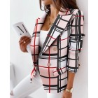 Long Sleeve Double Breasted Fashion Print Bzer