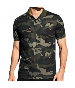 Men's Outdoor Tactical Camo Print Polo shirt