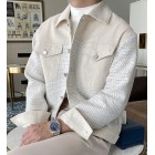 Men's Autumn And Winter Elegant Tweed Stitching Jacket