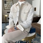 Men's Autumn And Winter Elegant Tweed Stitching Jacket