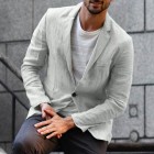 Men's Linen Solid Color Thin Casual Jacket