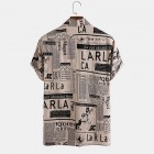 Men's  spaper Short Sleeve Beach Shirt