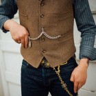 Suede Men's Simple Waistcoats