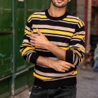 Men's Casual Sweater  Striped Crewneck Sweater Knitwear