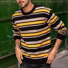 Men's Casual Sweater  Striped Crewneck Sweater Knitwear