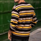 Men's Casual Sweater  Striped Crewneck Sweater Knitwear