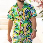 Men's Seaside Beach Print Shirts Casual Holiday Vacation Suit Shirts