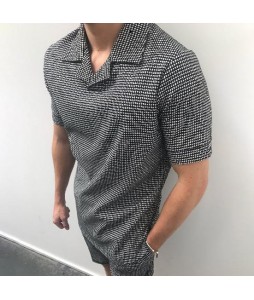 Polka dot polo shirt