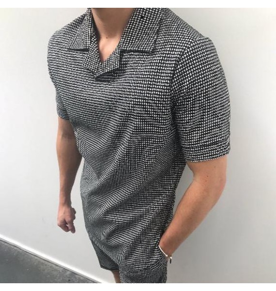 Polka dot polo shirt