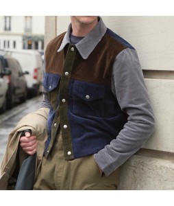 Men's Casual Patchwork  Corduroy Waistcoats