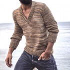 Men's  Colorful Interwoven V-Neck Sweater