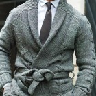 Men's Casual Long Warm Knit Cardigan