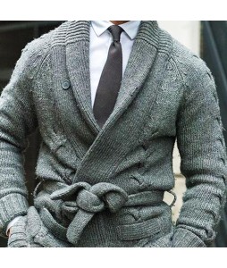 Men's Casual Long Warm Knit Cardigan