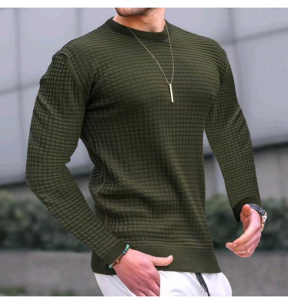 Men's Casual Sports Long Sleeve Knit Sweater