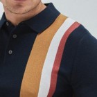 Men's casual striped short sleeve polo shirt