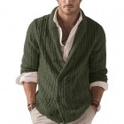 Men's Fashion Casual Solid Color pel Long Sleeve Sweater Cardigan