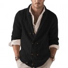 Men's Fashion Casual Solid Color pel Long Sleeve Sweater Cardigan