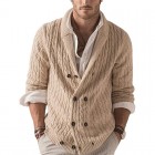 Men's Fashion Casual Solid Color pel Long Sleeve Sweater Cardigan