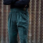 Retro Casual Mens Trousers In A Solid Color