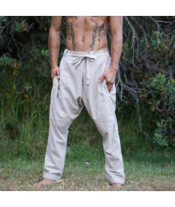 Men's Comfortable Breathable Drop Crotch Cotton Pants