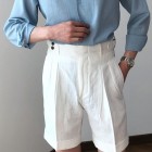 Gentleman elegant casual linen shorts