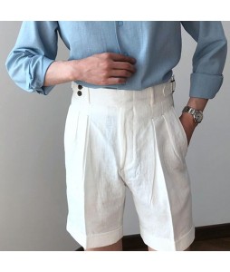 Gentleman elegant casual linen shorts