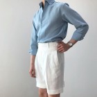 Gentleman elegant casual linen shorts