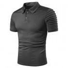 Men's Outdoor Pleated Polo Neck Short Sleeve T-Shirt