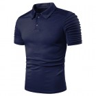 Men's Outdoor Pleated Polo Neck Short Sleeve T-Shirt