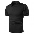 Men's Outdoor Pleated Polo Neck Short Sleeve T-Shirt