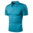 Men's Outdoor Pleated Polo Neck Short Sleeve T-Shirt