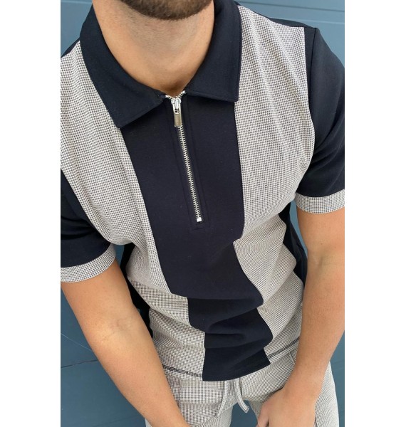 Herrington Puppytooth Contrast Polo Bck