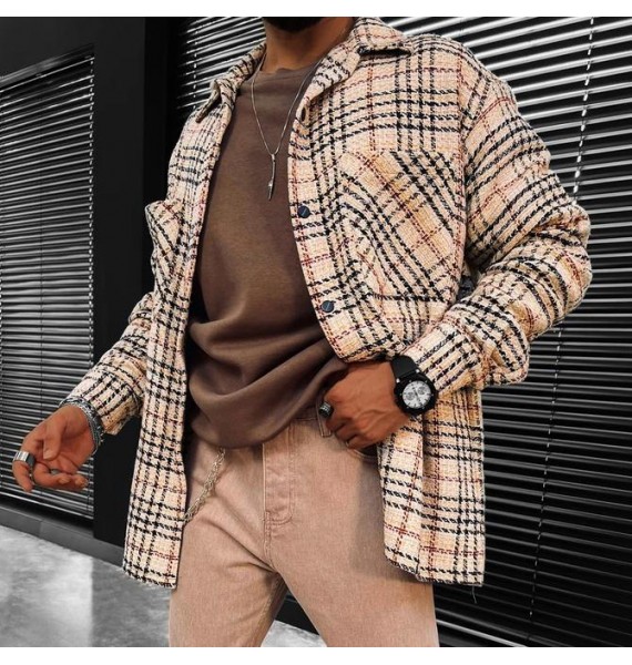 Striped Pid Texture Long-sleeved Shirt/jacket