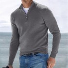 Men's Half Open Colr Zip Slim Base yer Pullover Sweater