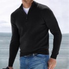 Men's Half Open Colr Zip Slim Base yer Pullover Sweater