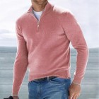 Men's Half Open Colr Zip Slim Base yer Pullover Sweater