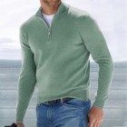 Men's Half Open Colr Zip Slim Base yer Pullover Sweater