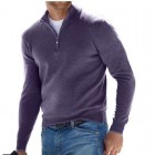 Men's Half Open Colr Zip Slim Base yer Pullover Sweater