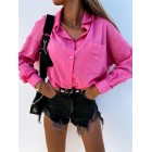 Casual Cotton Buttoned Pockets Pin Blouse