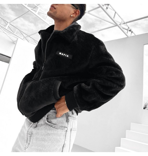 Men's Oversized Fleece Baseball Jacket