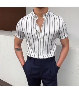 Gentleman elegant and simple design vertical striped shirt