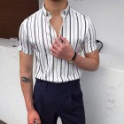 Gentleman elegant and simple design vertical striped shirt