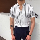 Gentleman elegant and simple design vertical striped shirt