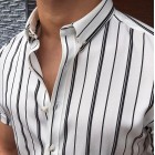 Gentleman elegant and simple design vertical striped shirt